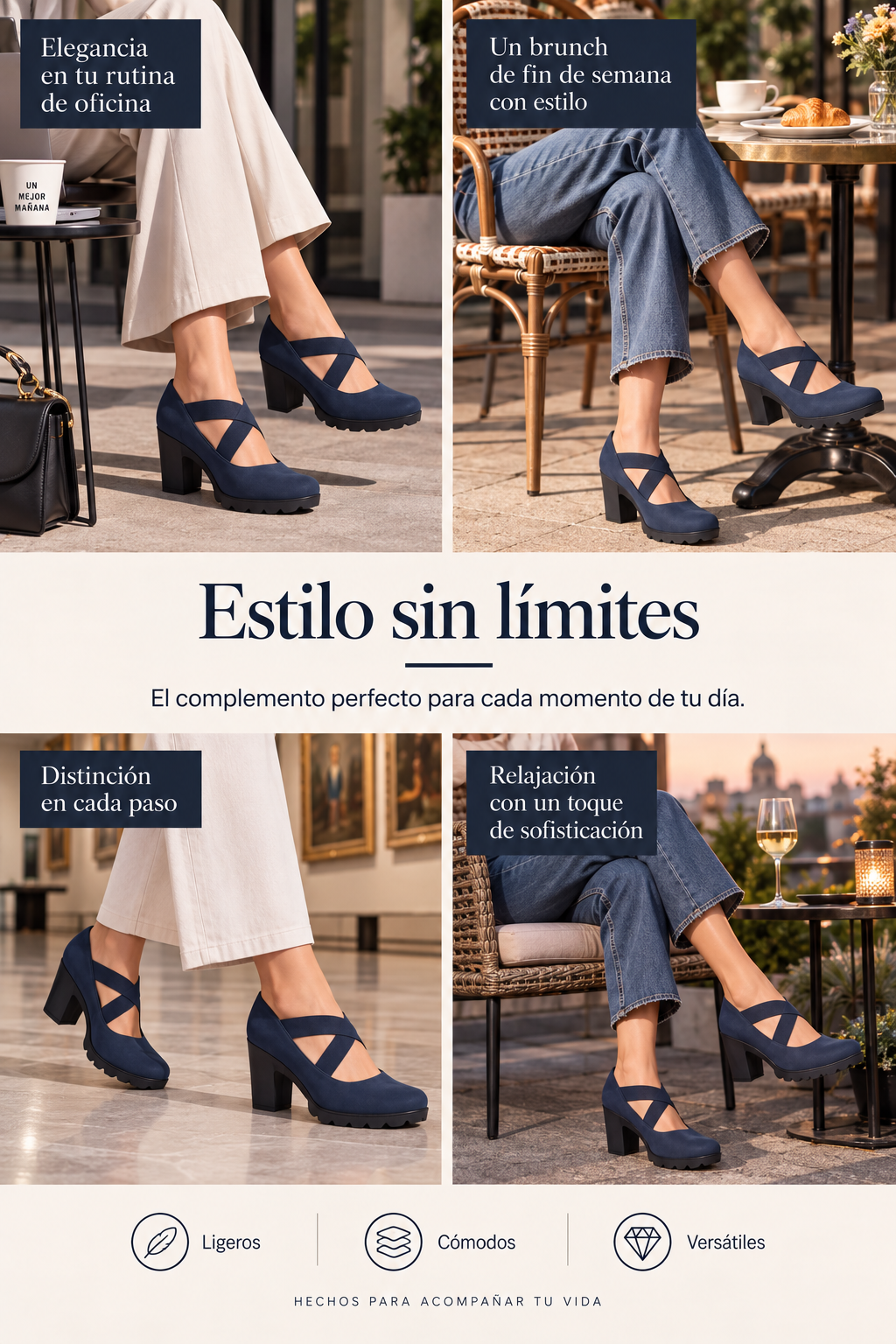 Paloma | Zapatos de Tacón con Tiras Cruzadas