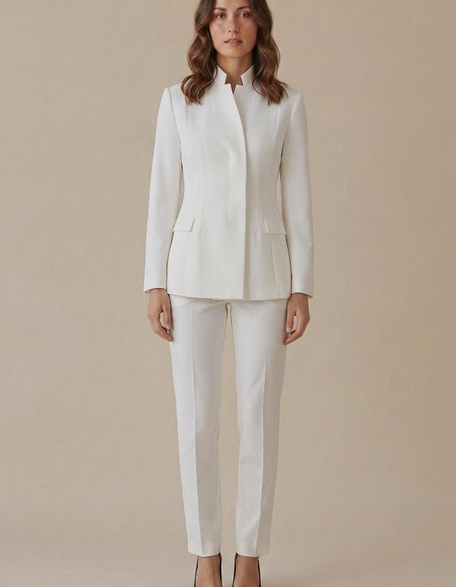 Águeda | Traje de cuello alto y pantalón recto