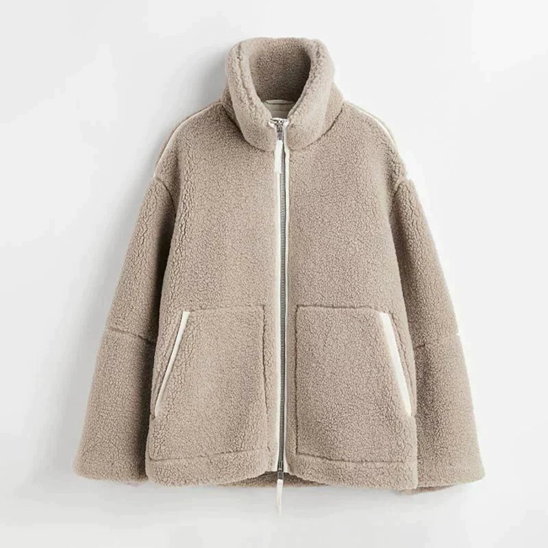 Silvana | Chaqueta Teddy Oversize Cuello Alto