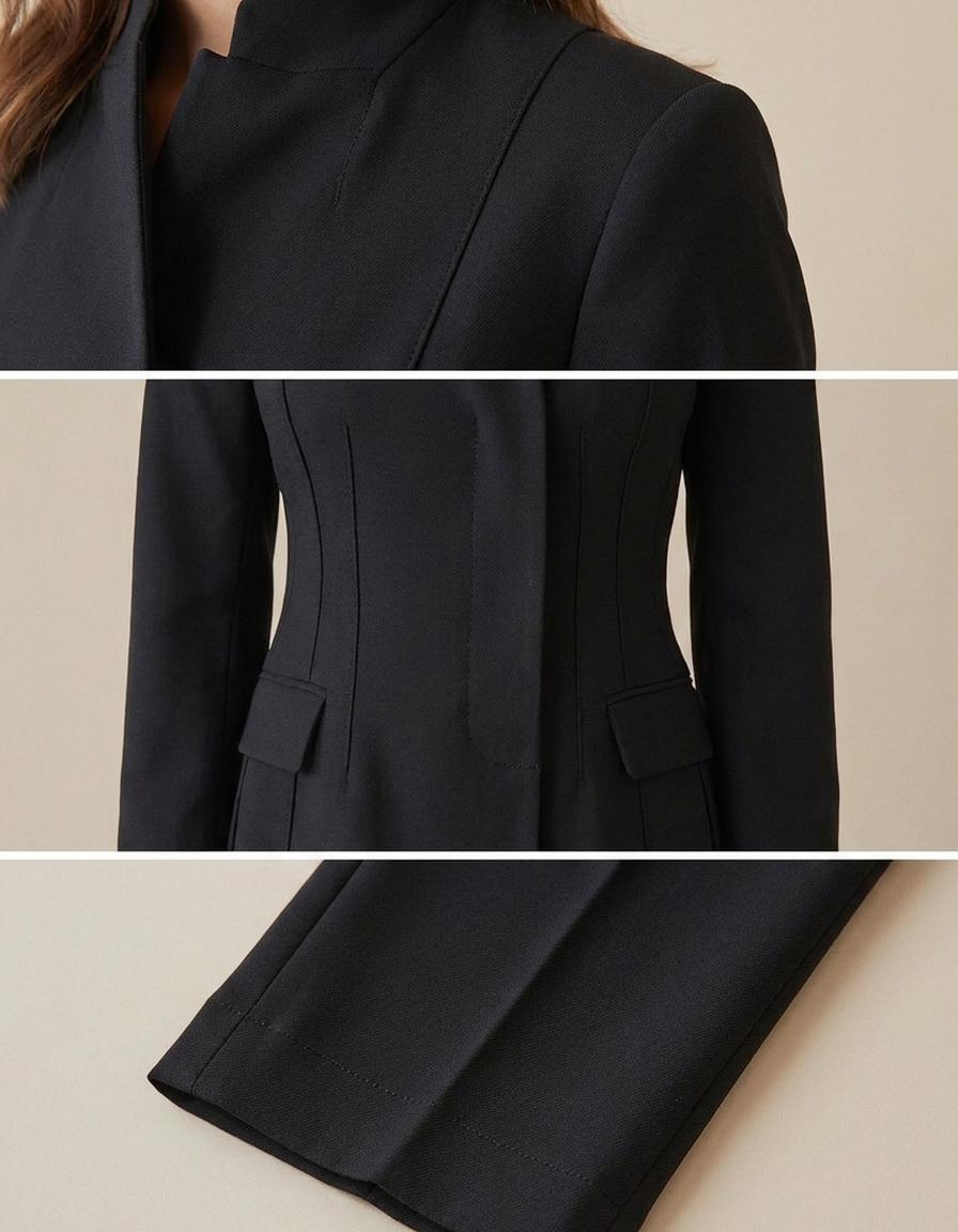 Águeda | Traje de cuello alto y pantalón recto