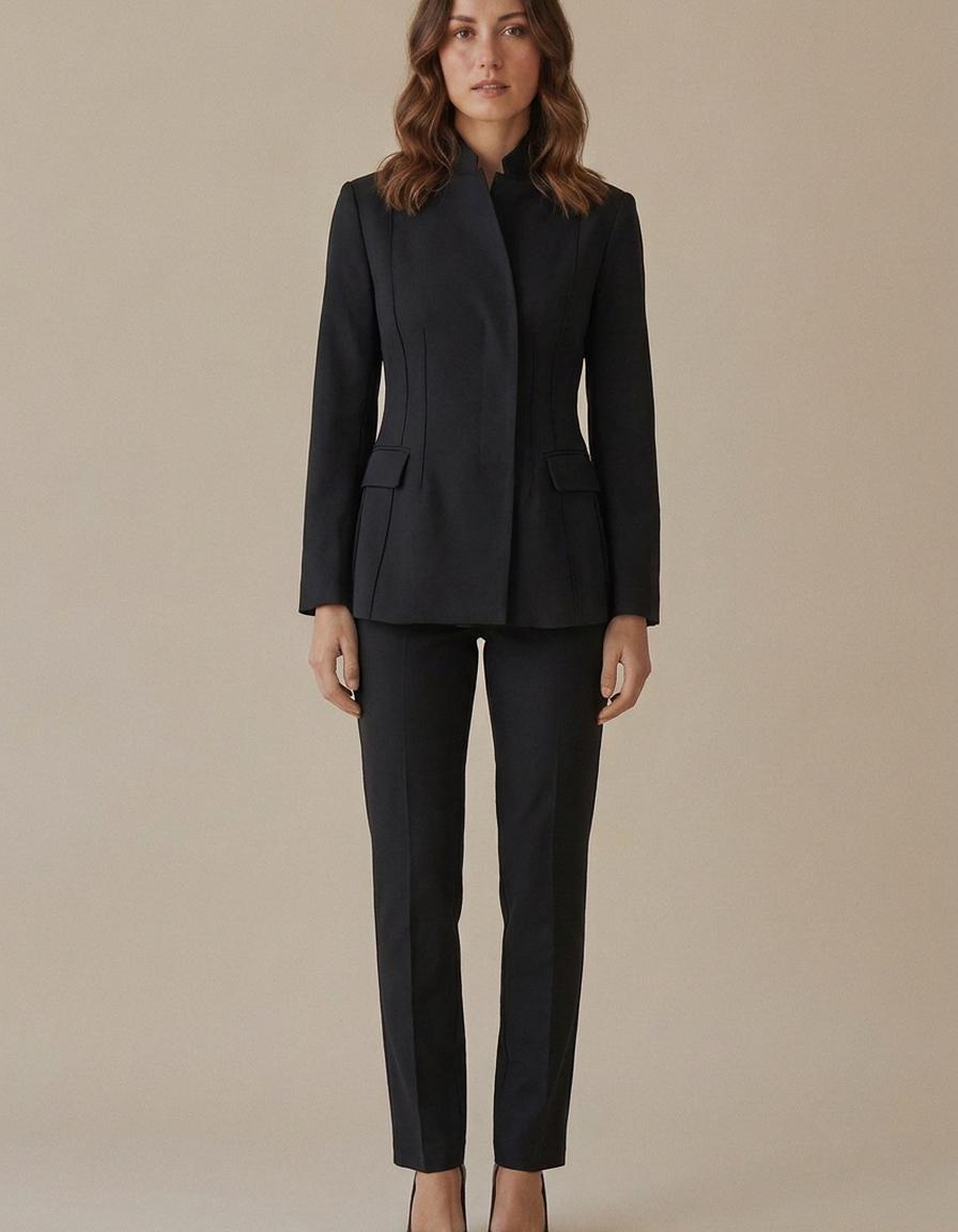 Águeda | Traje de cuello alto y pantalón recto