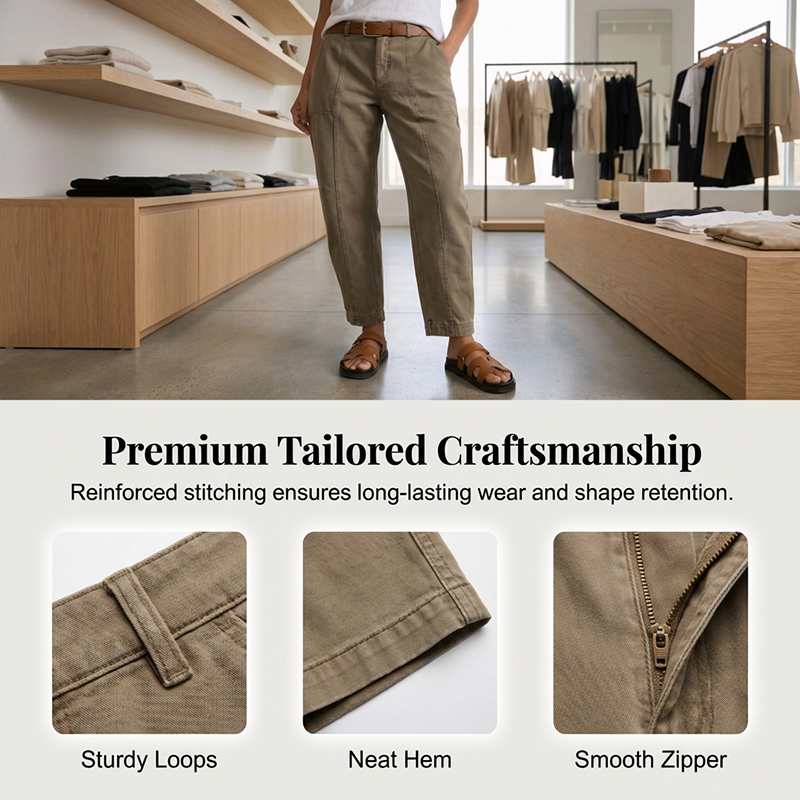 Pantalón de Mujer de Tiro Alto Entallado Tipo Utility